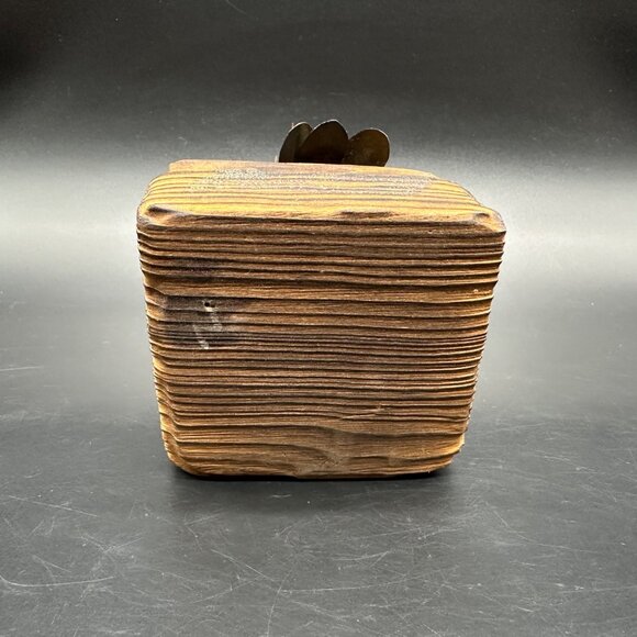 Brutalist Metal Parrot Bird Figurine Wood Statue Mixed Medium Art Brown Retro - Picture 7 of 11